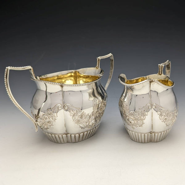 1897 年英國古董純銀糖罐和奶油罐總計 183 克